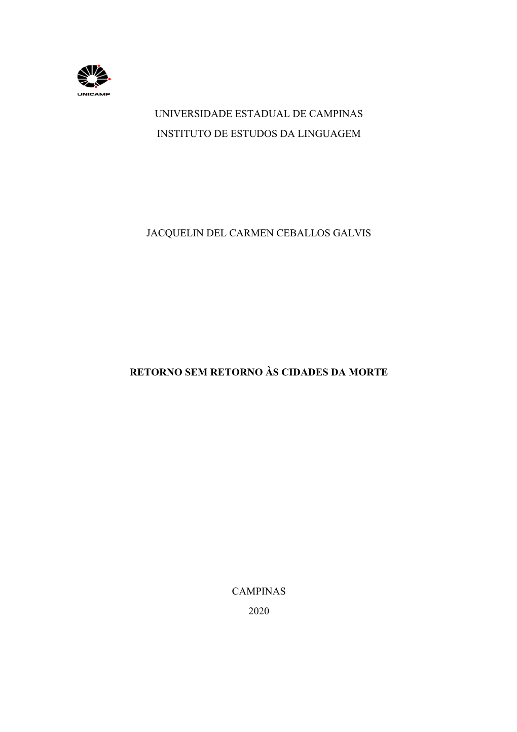 Universidade Estadual De Campinas Instituto De Estudos Da Linguagem