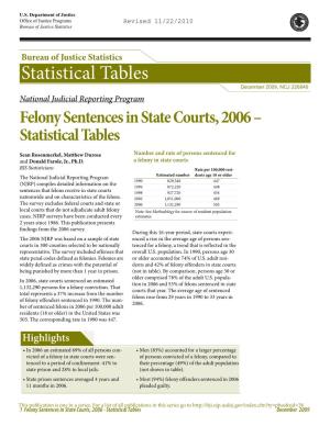 Felony Sentences in State Courts, 2006 – Statistical Tables
