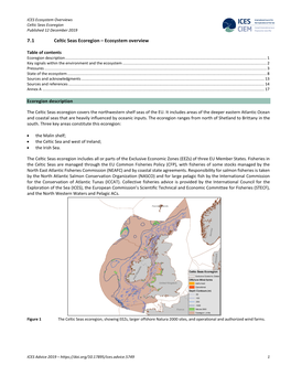 Celtic Seas Ecoregion-Ecosystem Overview