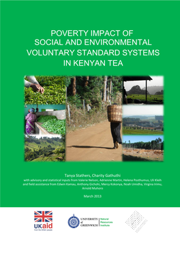 Poverty Impact of Social and Environmental Voluntary Standard Systems in Kenyan Tea