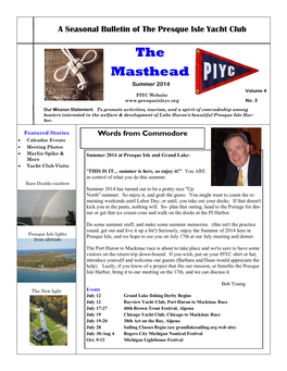 The Masthead Summer 2014 Volume 4 See Page 2 PIYC Website No