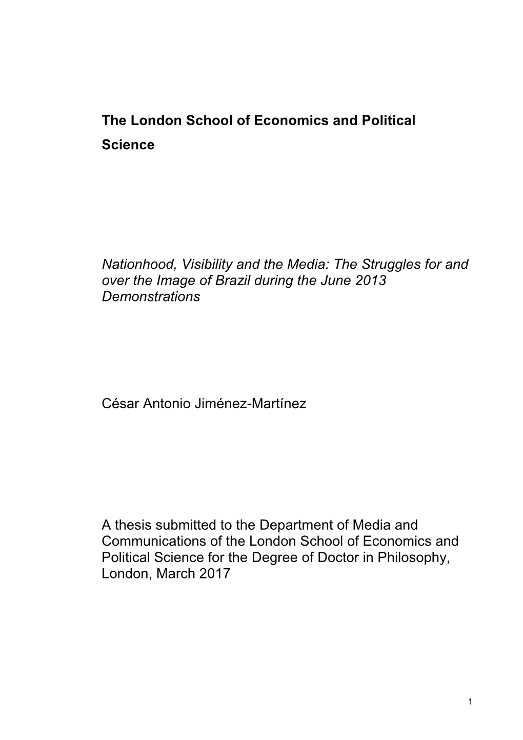 The London School of Economics and Political Science Nationhood