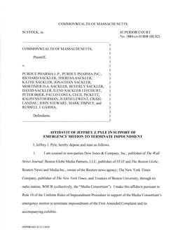 Affidavit of Jeffrey J. Pyle in Support of Emergency Motion to Terminate Impoundment