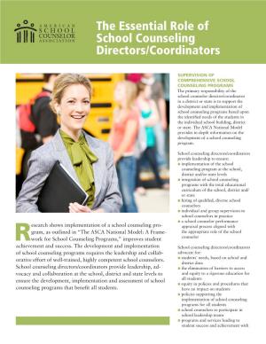 The Essential Role of School Counseling Directors/Coordinators
