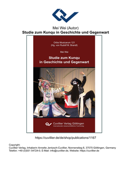 Studie Zum Kunqu in Geschichte Und Gegenwart