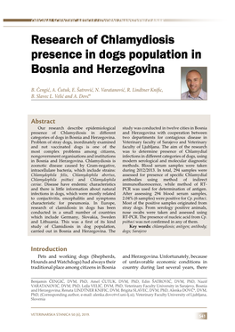 Research of Chlamydiosis Presence in Dogs Population in Bosnia and Herzegovina