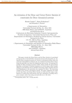 An Extension of the Dirac and Gotay-Nester Theories of Constraints for Dirac Dynamical Systems