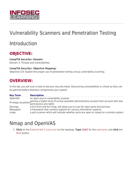Vulnerability Scanners and Penetration Testing