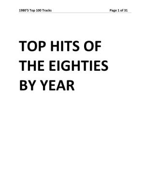 TOP HITS of the EIGHTIES by YEAR 1980’S Top 100 Tracks Page 2 of 31
