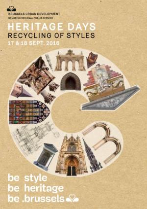 Heritage Days Recycling of Styles 17 & 18 Sept