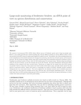 Large-Scale Monitoring of Freshwater Bivalves: an Edna Point of View On