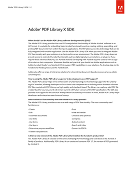 Adobe PDF Library X SDK