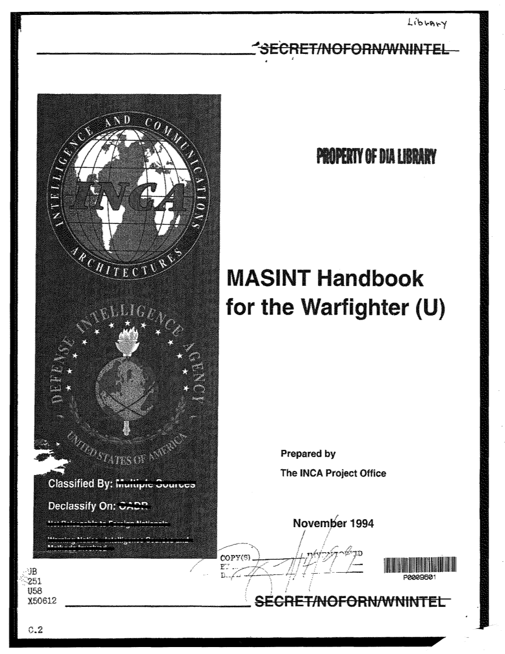 MASINT Handbook for the Warfighter (Redacted)