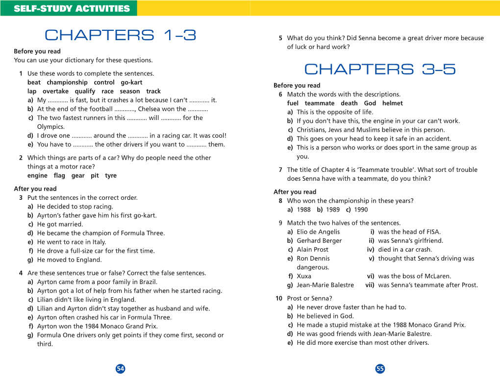 Chapters 1–3 Chapters