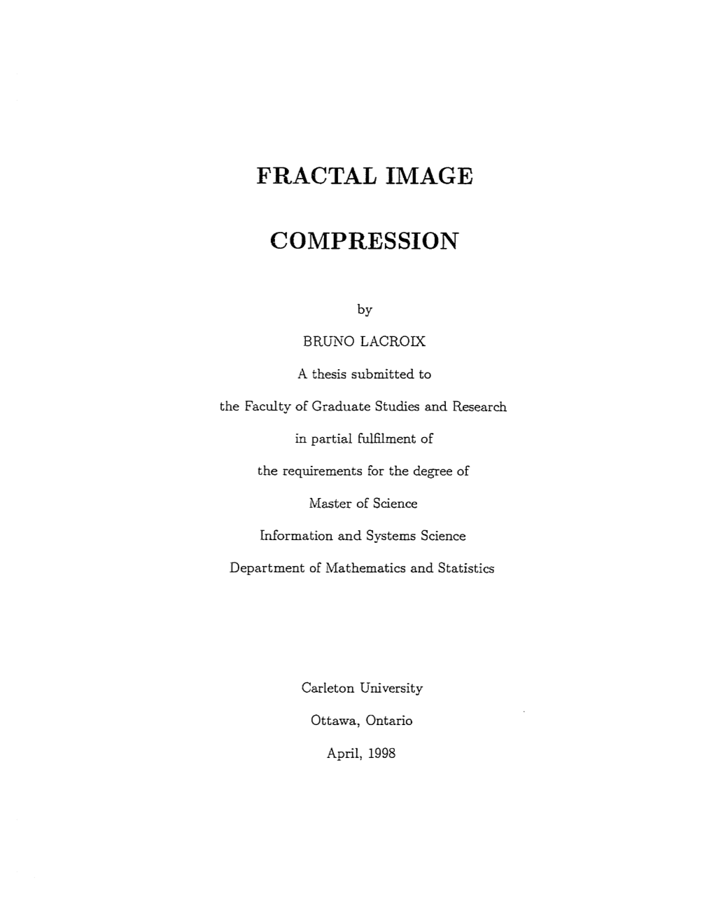 Fractal Image Compression Technique