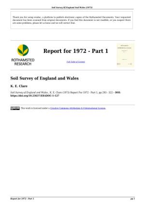 Report for 1972 - Part 1