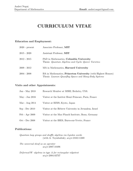 Curriculum Vitae