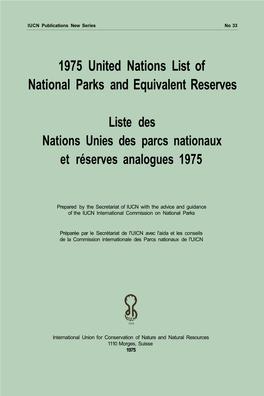 1975 United Nations List of National Parks and Equivalent Reserves