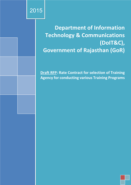 Draft RFP for Rate Contract for Selection of Training Agency