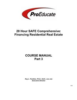 Financing Residential Real Estate COURSE MANUAL Part 3