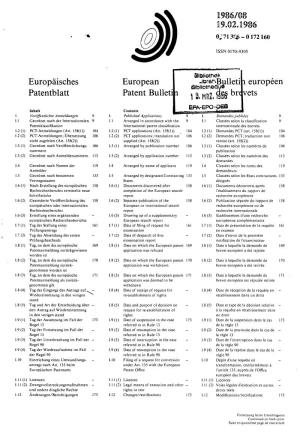 European Patent Bulletin 1986/08