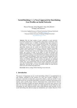 A Novel Approach for Interlinking User Profiles on Social Networks
