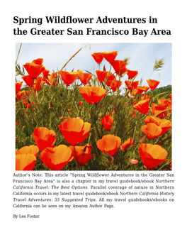 Spring Wildflower Adventures in the Greater San Francisco Bay Area