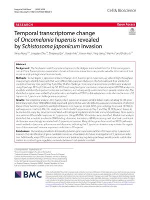 Temporal Transcriptome Change of Oncomelania