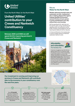 United Utilities' Contribution to Your Crewe and Nantwich Constituency
