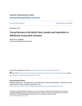 Race, Gender, and Imperialism in Wilhelmine Young Adult Literature