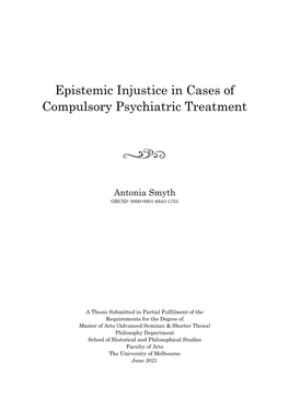 Epistemic Injustice in Cases of Compulsory Psychiatric Treatment