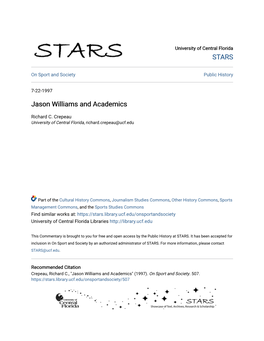 Jason Williams and Academics