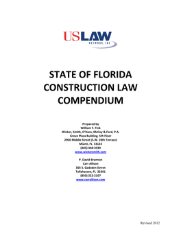 Florida Construction Law Compendium