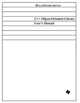 C++ Object-Oriented Library User's Manual [COOL]