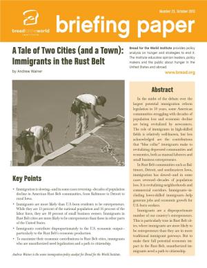 A Tale of Two Cities (And a Town): Immigrants in the Rust Belt