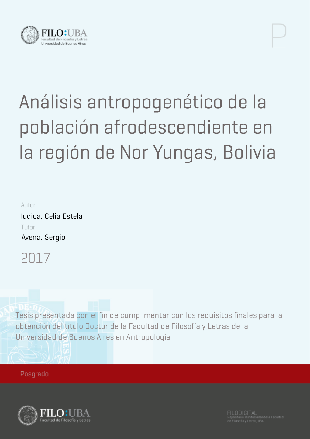 Análisis Antropogenético De La Población Afrodescendiente En La Región De Nor Yungas, Bolivia