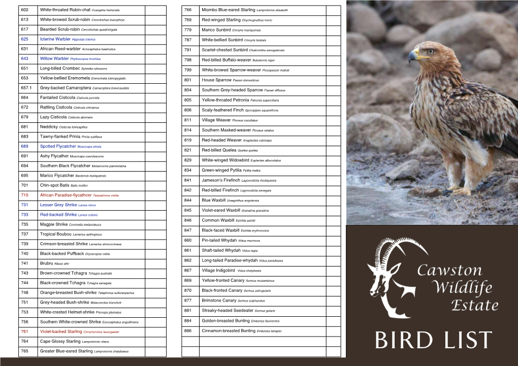 CWE Bird List