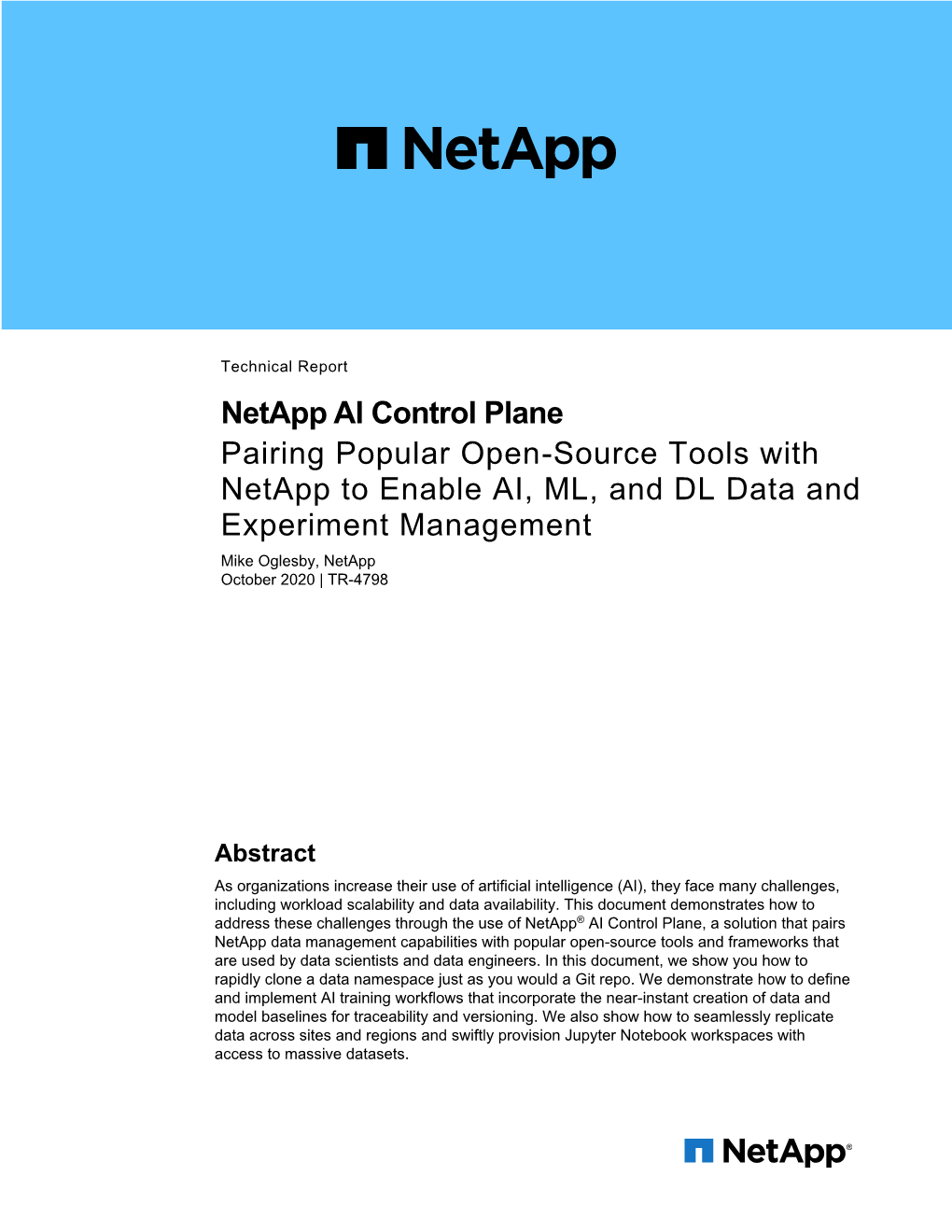 TR-4798: Netapp AI Control Plane