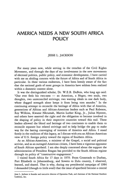 America Needs a New South Africa Policy