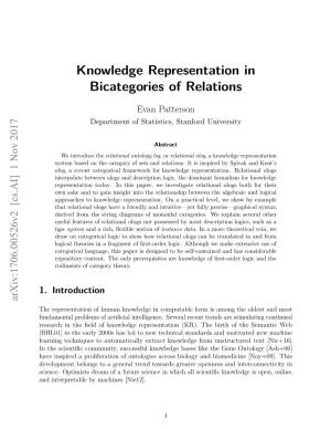 Knowledge Representation in Bicategories of Relations