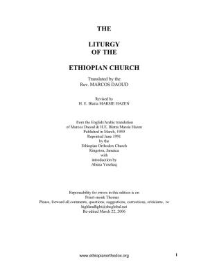 The Liturgy of the Ethiopian Church