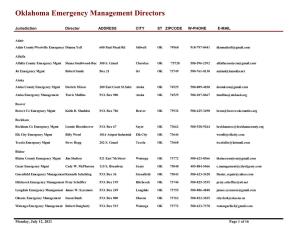 Oklahoma Emergency Management Directors
