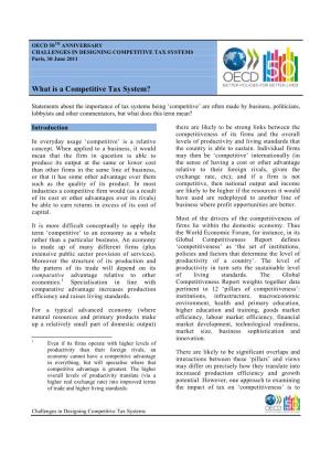 What Is a Competitive Tax System?