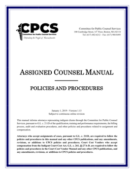 Assigned Counsel Manual