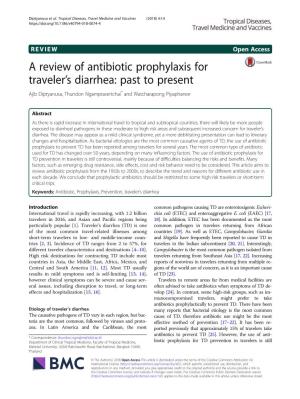A Review of Antibiotic Prophylaxis for Traveler's Diarrhea: Past to Present