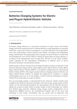 Batteries Charging Systems for Electric and Plug-In Hybrid Electric Vehicles