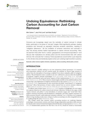 Undoing Equivalence: Rethinking Carbon Accounting for Just Carbon Removal