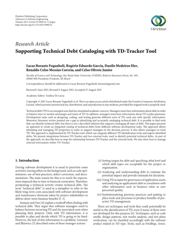 Supporting Technical Debt Cataloging with TD-Tracker Tool