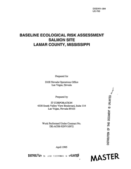 Baseline Ecological Risk Assessment Salmon Site, Lamar County