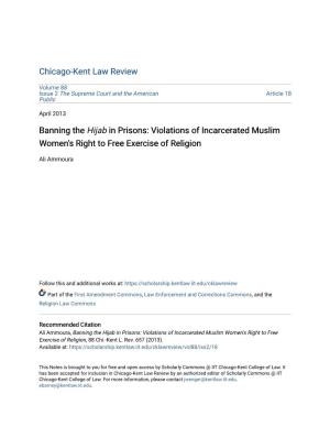 Banning the &lt;Em&gt;Hijab&lt;/Em&gt; in Prisons: Violations of Incarcerated